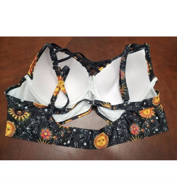 Rose Gal Sun Star Black 2 Piece Bikini High Waist Wired Rosegal Plus Size 24/5X - Picture 6 of 10